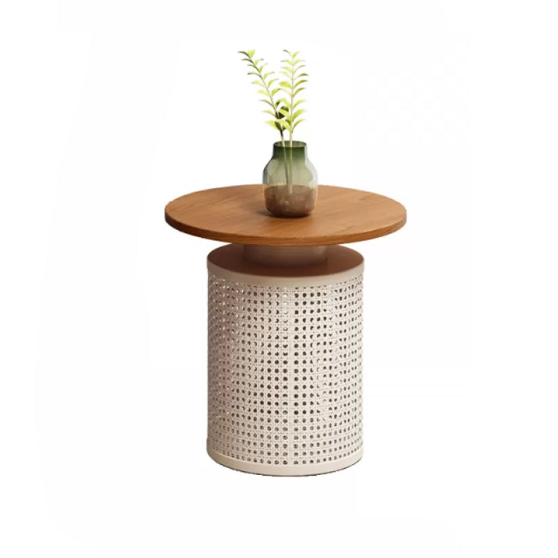 Contemporary Round Cocktail Table Single Slate Coffee Cocktail Table