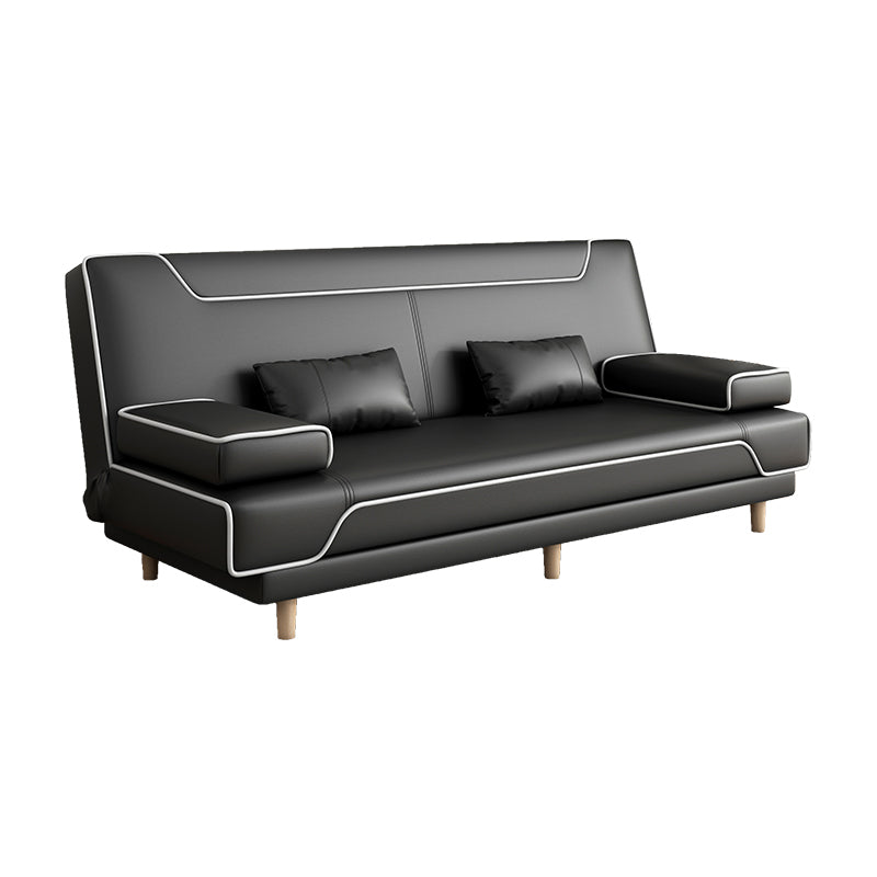 Contemporary Styled 33.46" Tall Sofa Bed Faux Leather Convertible Sofas