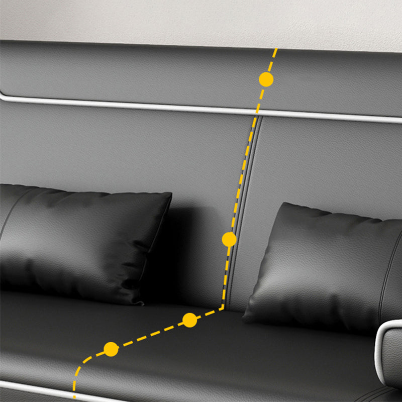 Contemporary Styled 33.46" Tall Sofa Bed Faux Leather Convertible Sofas