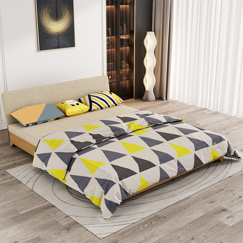 Contemporary 33.46" H Cotton Blend Armless Sleeper Sofa Bed in Beige