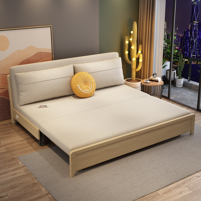 31.5" Linen Blend Armless Sleeper Scandinavian Styled Sleeper Sofa Bed