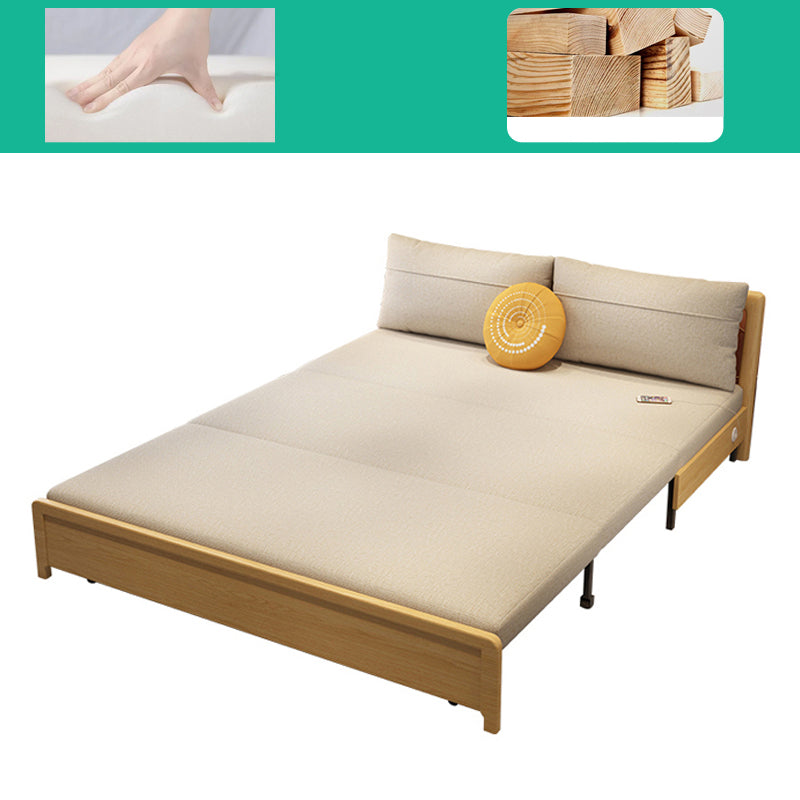 31.5" Linen Blend Armless Sleeper Scandinavian Styled Sleeper Sofa Bed