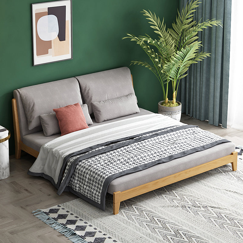 Scandinavian Style Gray Armless Sofa Bed Wood Frame Sleeper Sofa