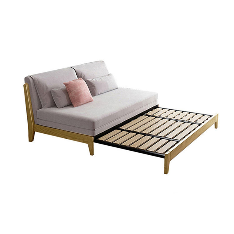 Scandinavian Style Gray Armless Sofa Bed Wood Frame Sleeper Sofa