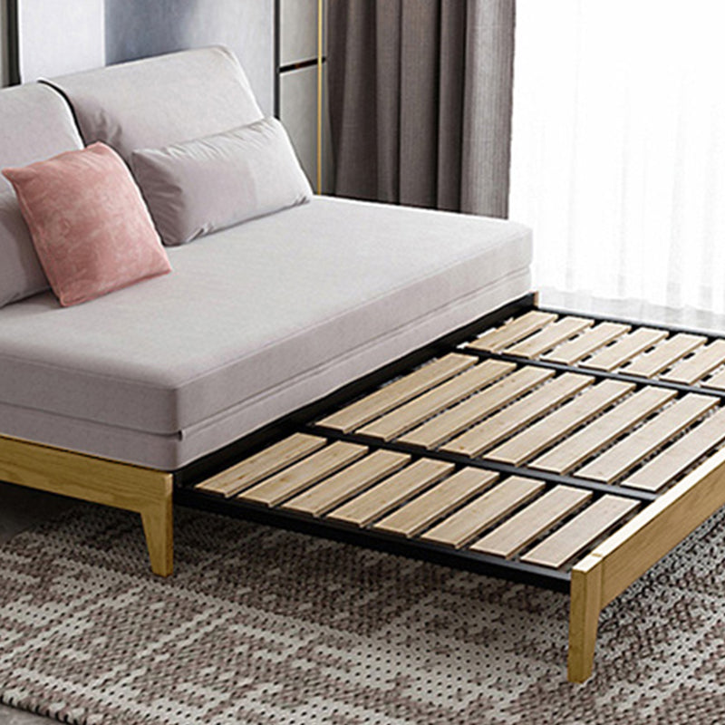 Scandinavian Style Gray Armless Sofa Bed Wood Frame Sleeper Sofa