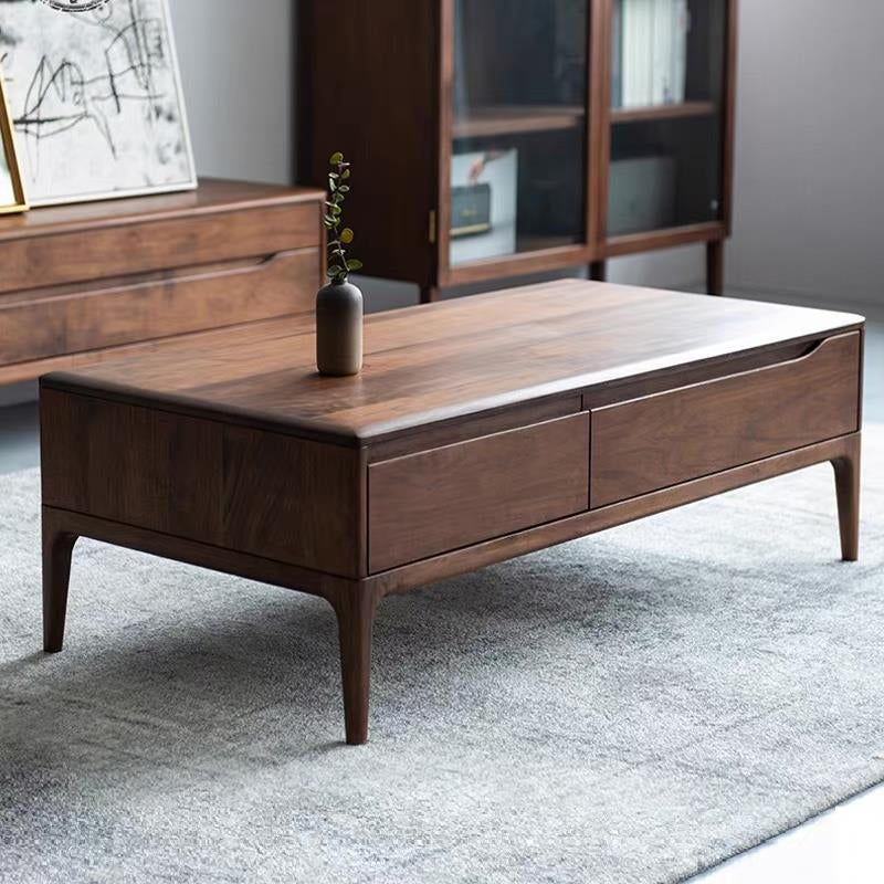 23" Wide Contemporary Coffee Table Rectangle Solid Wood Cocktail Table