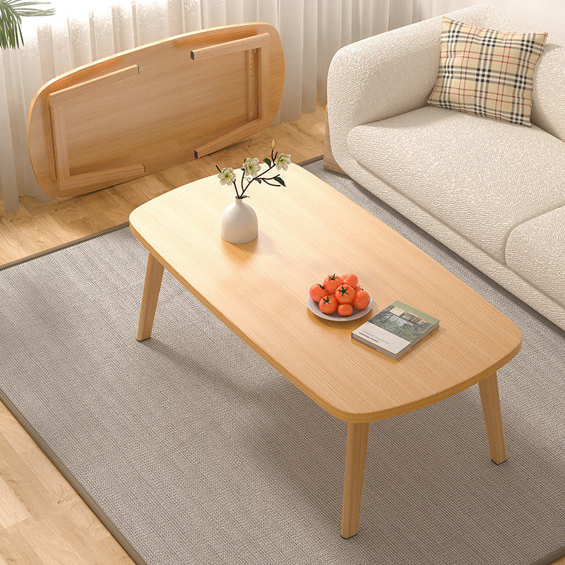 16"H Contemporary Coffee Table Folding Wooden Coffee Cocktail Table
