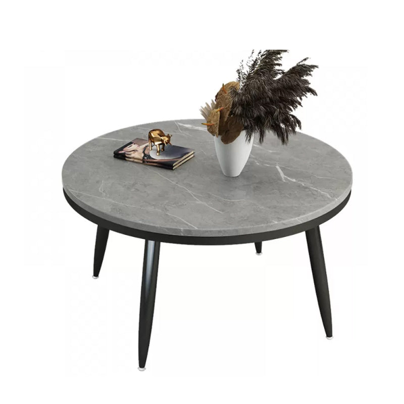 17"H Contemporary Coffee Table Round Stone Coffee Cocktail Table