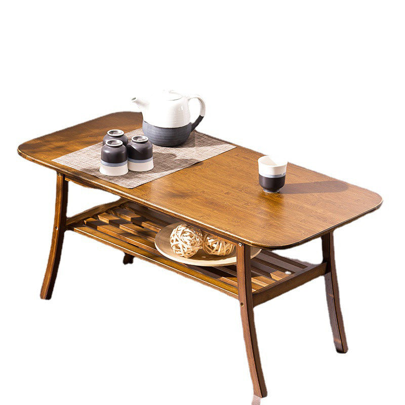 Contemporary Coffee Table 4 Legs Wooden Cocktail Table with Storage