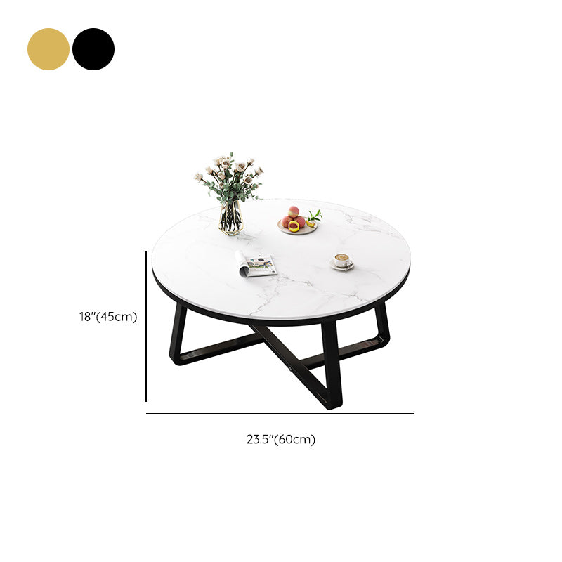 Stone Geometric Contemporary Coffee Table Cross Legs Coffee Table
