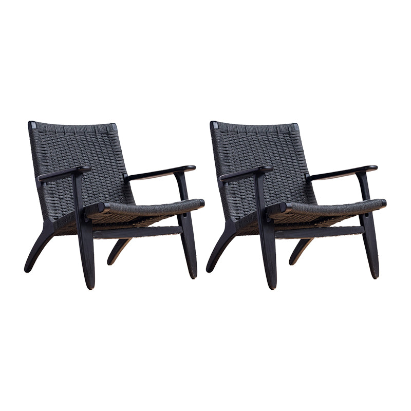 Mid-century Modern Accent Armchair Fixed Back Wood Armchair for Living Room