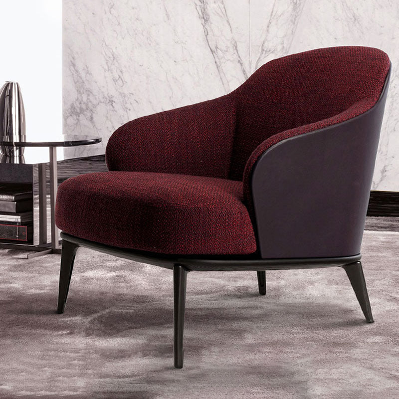 Mid-century Modern Accent Chair Solid Color Fixed Back Armchair