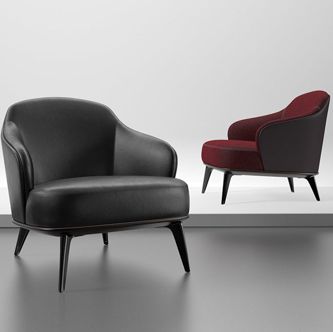 Mid-century Modern Accent Chair Solid Color Fixed Back Armchair
