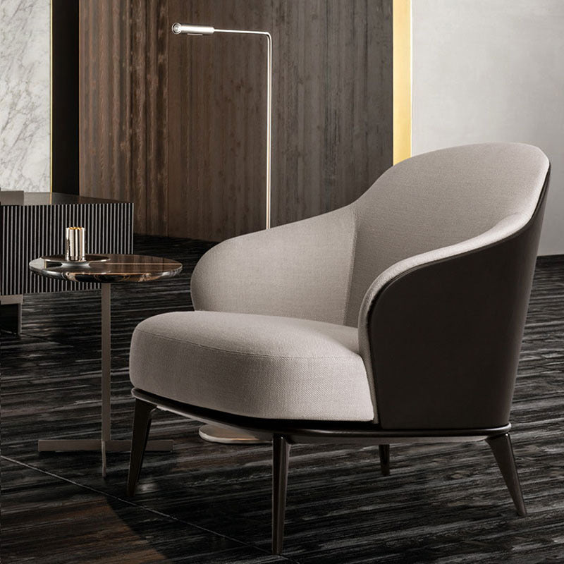 Mid-century Modern Accent Chair Solid Color Fixed Back Armchair
