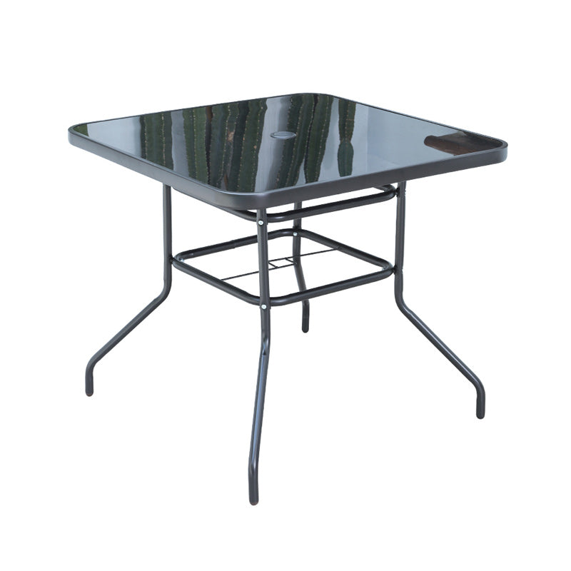 Industrial Bistro Table Water Resistant Glass/Plastic Top Table