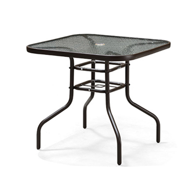 Industrial Bistro Table Water Resistant Glass/Plastic Top Table
