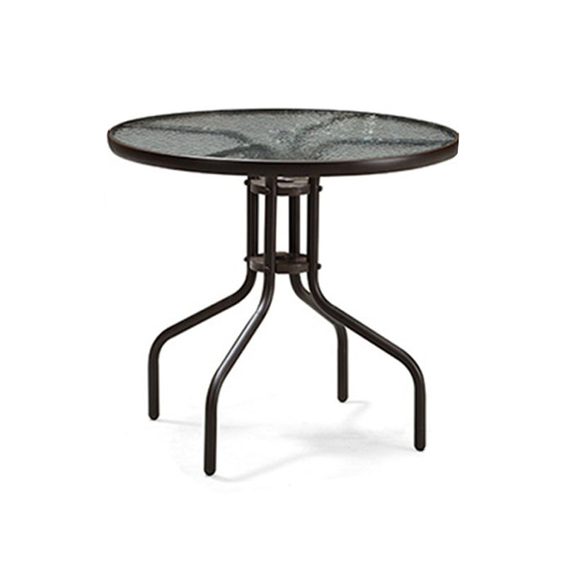 Industrial Bistro Table Water Resistant Glass/Plastic Top Table