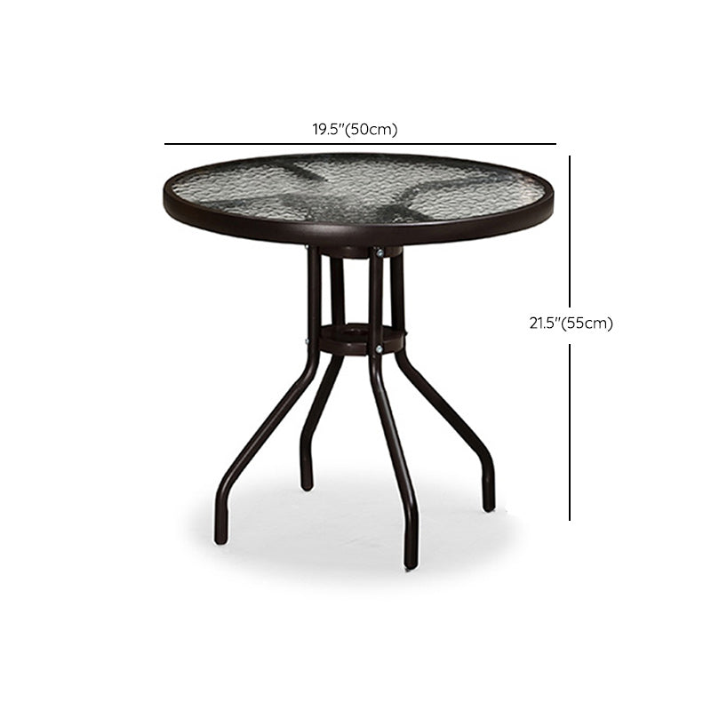 Industrial Bistro Table Water Resistant Glass/Plastic Top Table