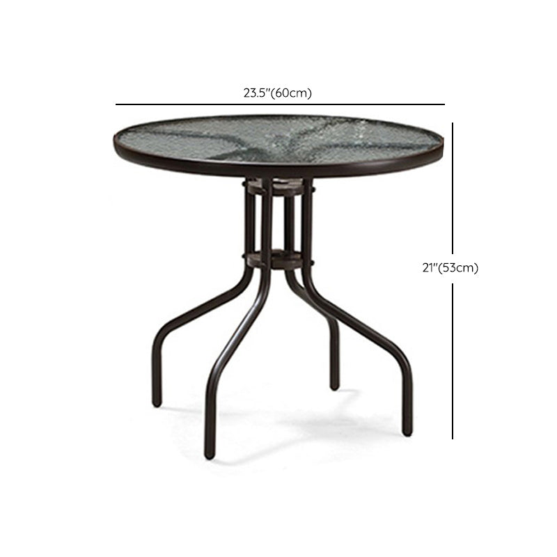 Industrial Bistro Table Water Resistant Glass/Plastic Top Table