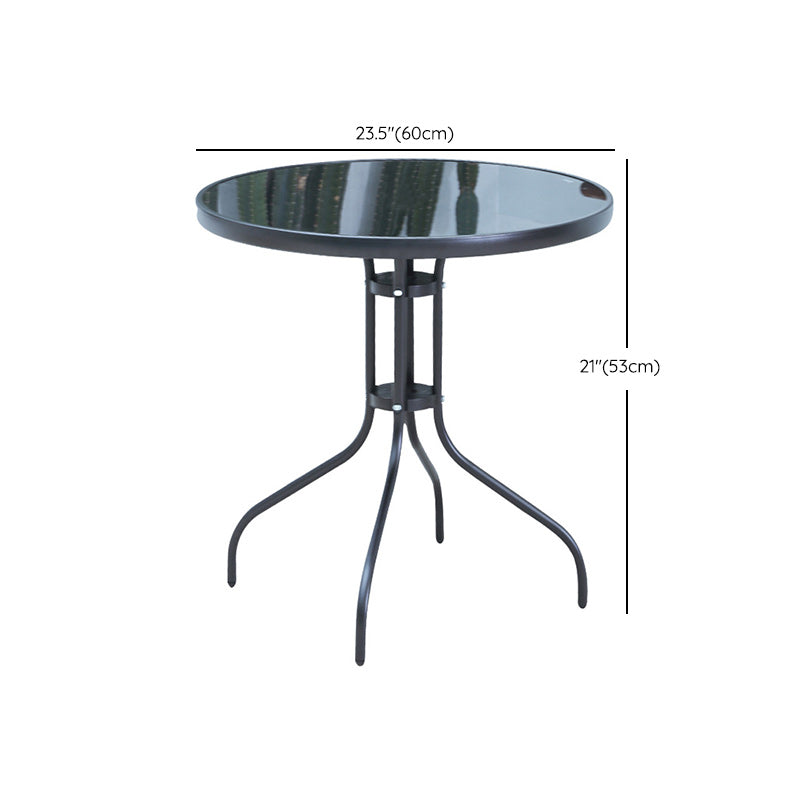 Industrial Bistro Table Water Resistant Glass/Plastic Top Table