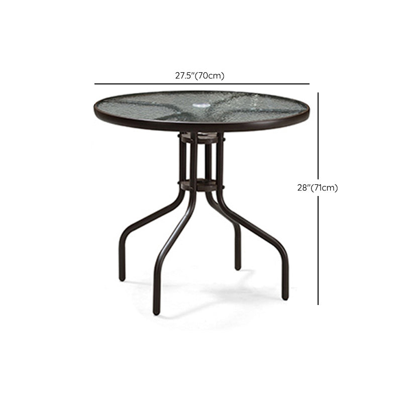 Industrial Bistro Table Water Resistant Glass/Plastic Top Table