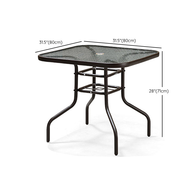 Industrial Bistro Table Water Resistant Glass/Plastic Top Table