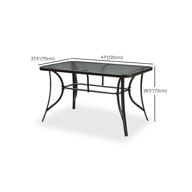 Industrial Bistro Table Water Resistant Glass/Plastic Top Table