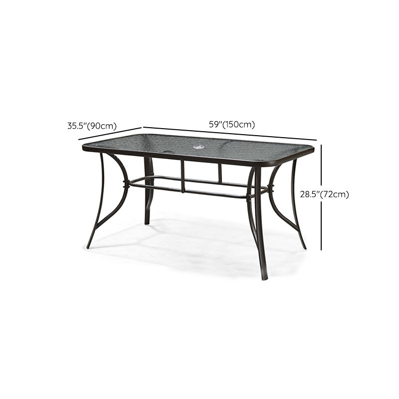 Industrial Bistro Table Water Resistant Glass/Plastic Top Table