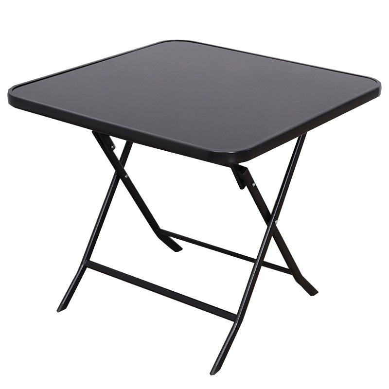 Water Resistant Bistro Table Industrial Glass Top Rust Resistant Table