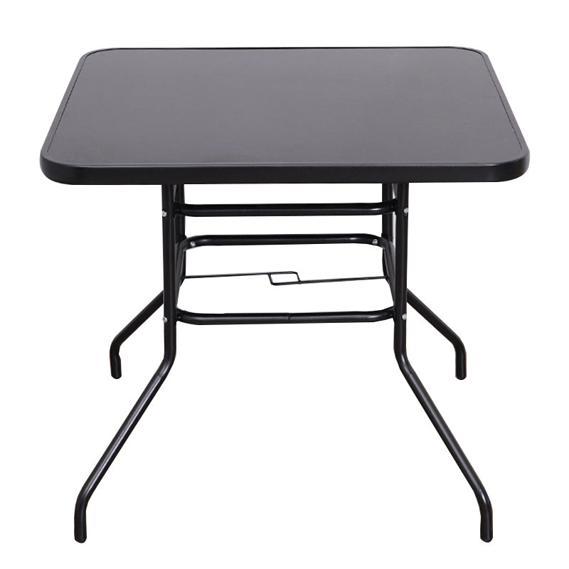 Water Resistant Bistro Table Industrial Glass Top Rust Resistant Table