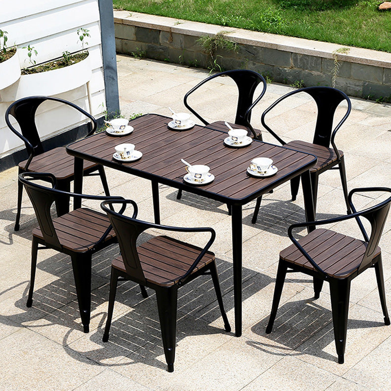 Industrial Dining Table Wood Rust Resistant Table, Water Resistant