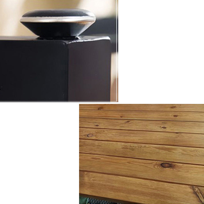 Industrial Rectangle Dining Table 29.52" High Brown Solid Wood Table