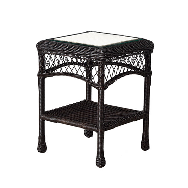 Metal and Glass Patio Table Industrial Style Home Balcony Outdoor Bistro Table