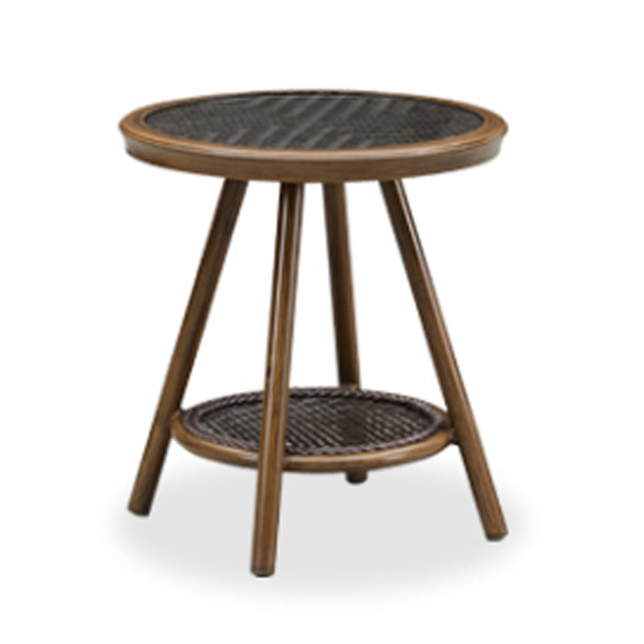 Metal and Glass Patio Table Industrial Style Home Balcony Outdoor Bistro Table