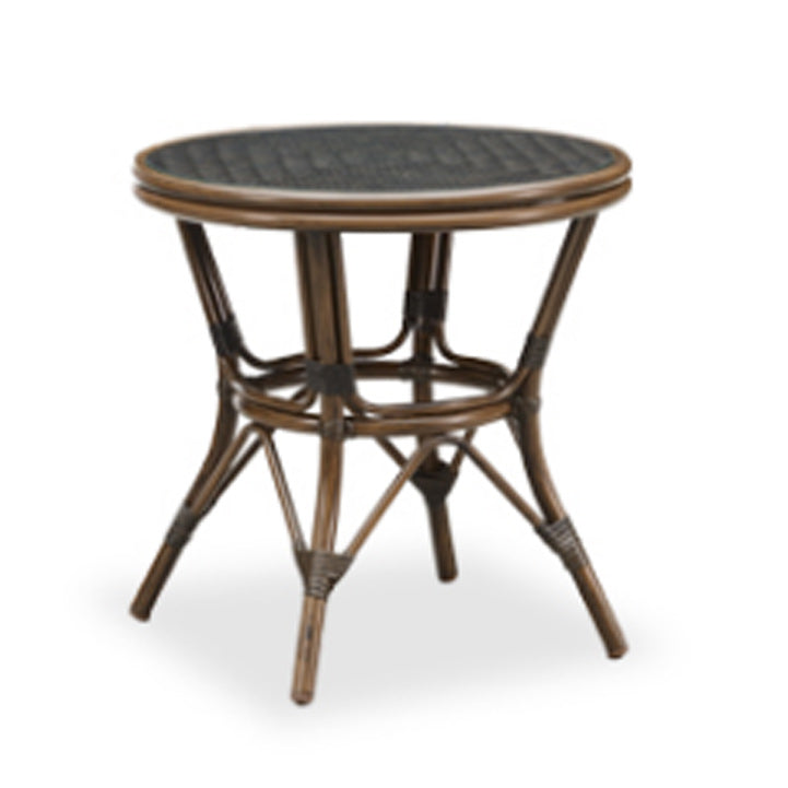 Metal and Glass Patio Table Industrial Style Home Balcony Outdoor Bistro Table