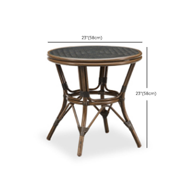 Metal and Glass Patio Table Industrial Style Home Balcony Outdoor Bistro Table