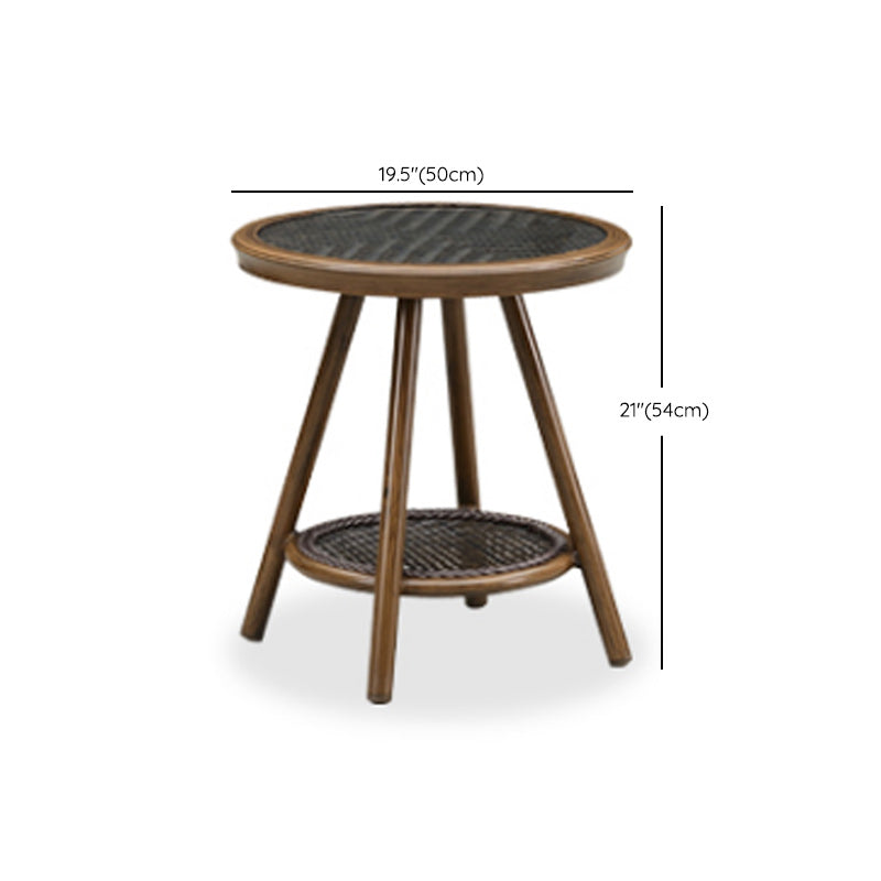 Metal and Glass Patio Table Industrial Style Home Balcony Outdoor Bistro Table