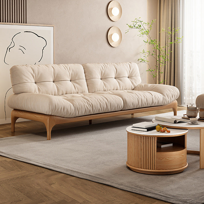 35.43" Tall Fabric Scandinavian Sofa Armless Tufted Back Sofa