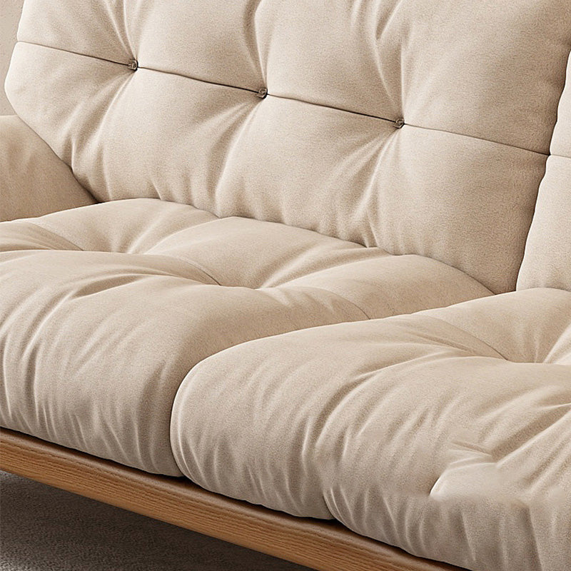 35.43" Tall Fabric Scandinavian Sofa Armless Tufted Back Sofa