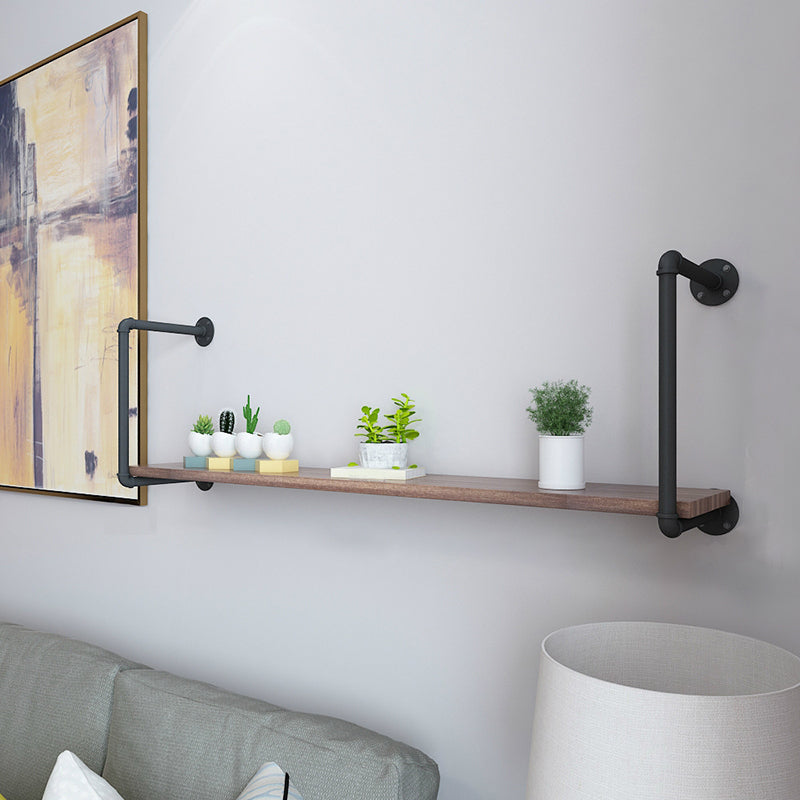 Industrial Closed Back Bookshelf Floating Wooden Natural Bookcase