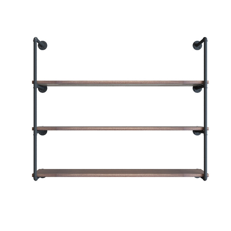 Industrial Closed Back Bookshelf Floating Wooden Natural Bookcase