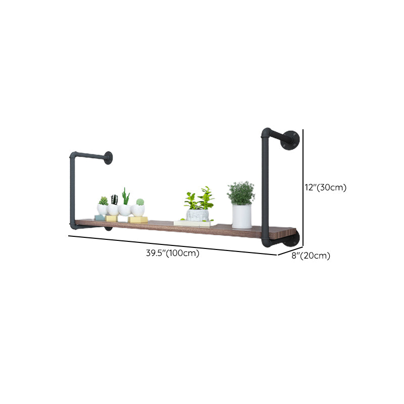 Industrial Closed Back Bookshelf Floating Wooden Natural Bookcase