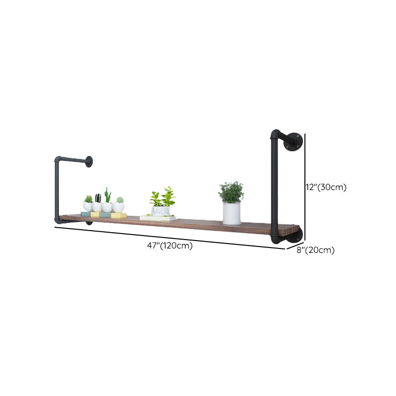 Industrial Closed Back Bookshelf Floating Wooden Natural Bookcase