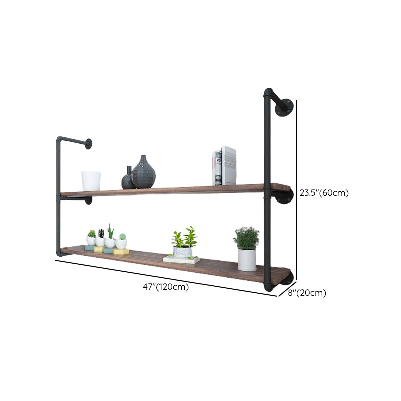 Industrial Closed Back Bookshelf Floating Wooden Natural Bookcase