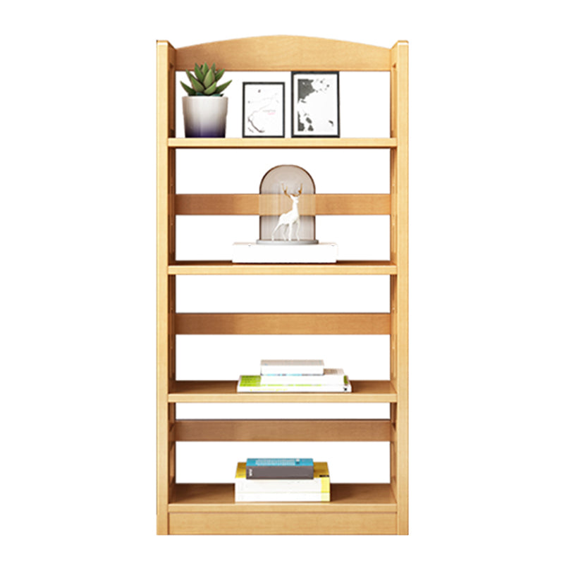 Contemporary Standard Bookshelf Wooden Open Back Bookcase with Shelves
