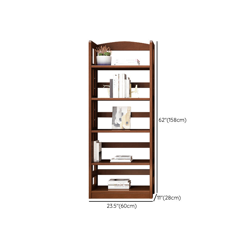 Contemporary Standard Bookshelf Wooden Open Back Bookcase with Shelves