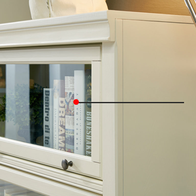 Contemporary Wooden Bookshelf White Standard Shelf Bookcase for Home Office