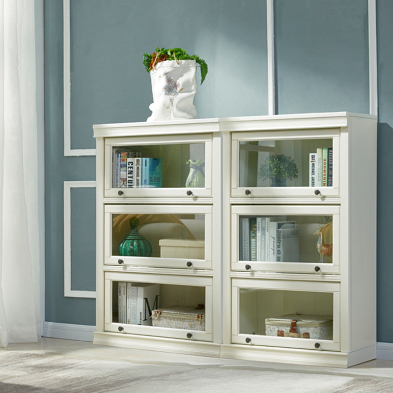 Contemporary Wooden Bookshelf White Standard Shelf Bookcase for Home Office