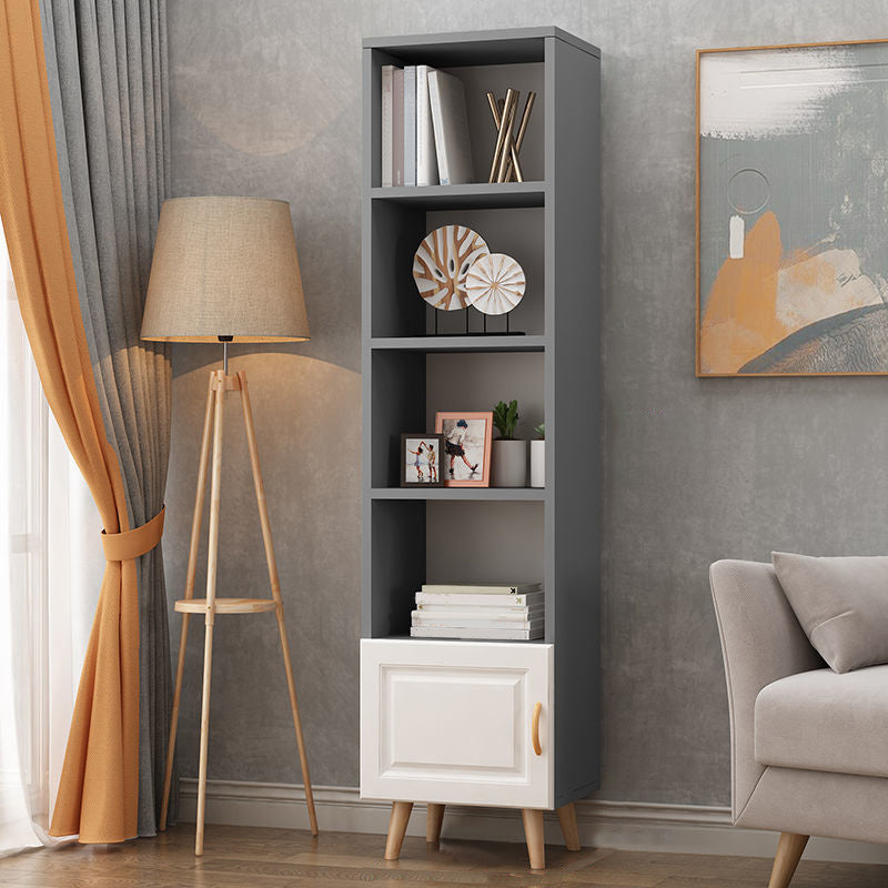 Contemporary Closed Back Bookshelf Standard Engineered Wood Bookcase