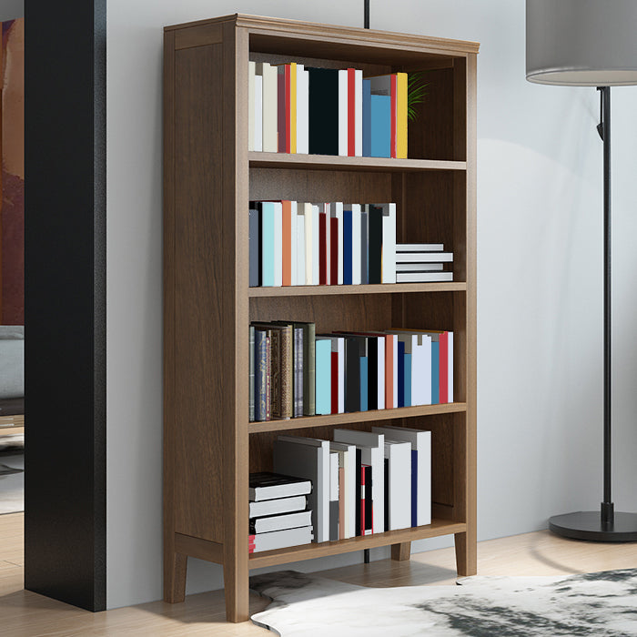 Contemporary Standard Bookcase Closed Back Wooden Bookshelf with Shelves